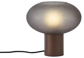 Design tafellamp brons met mat grijs glas - Umbrella