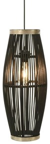 vidaXL Hanglamp ovaal 40 W E27 23x55 cm wilgen zwart