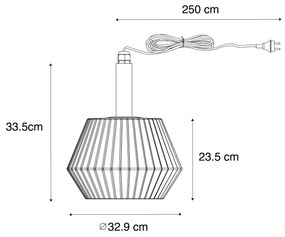 Moderne buiten hanglamp zwart met witte kap 32.9 cm IP44 - Robbert Modern E27 IP44 Buitenverlichting rond