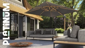 Platinum Challenger zweefparasol 3x3m T2 premium (excl. voet) faded black
