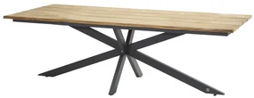 4 Seasons Outdoor Minerva tafel met Robusto teak blad 220 x 95 cm *Showroommodel  Tuintafel    antraciet weerbestendig