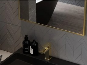 Mexen Loft rechthoekige badkamerspiegel 80 x 60 cm, gouden lijst - 9852-080-060-000-50