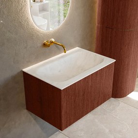 Mondiaz Kurve-dlux 70cm badmeubel ruby met 1 lade en wastafel big small midden zonder kraangat opalo