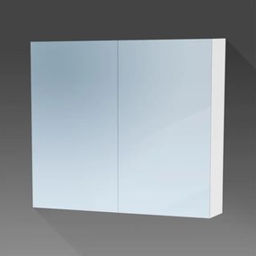 BRAUER Dual Spiegelkast - 80x70x15cm - 2 links- rechtsdraaiende spiegeldeur - MDF - mat wit 7763