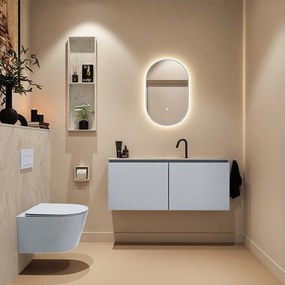 Mondiaz Ture DLux toiletmeubel 120cm clay met wastafel opalo midden met kraangat