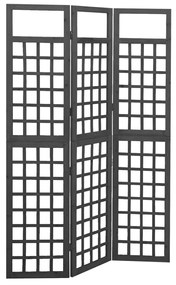 vidaXL Kamerscherm/trellis met 3 panelen 121x180 cm vurenhout zwart