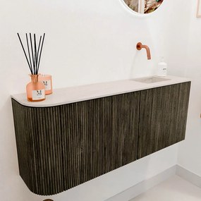 Mondiaz Joya DLux 100cm toiletmeubel ronding links shadow met wastafel faye rechts zonder kraangat meli