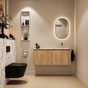 Mondiaz Ture DLux toiletmeubel 120cm washed oak met wastafel glace rechts zonder kraangat