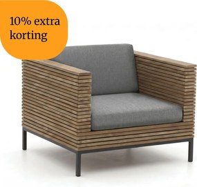 + 10% kassakorting | Lounge tuinstoel |   ROUGH-D | Teakhout | Grijs/Old Teak | Kees Smit Tuinmeubelen