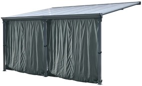 San Diego aluminium terrasoverkapping met gordijnen 4,3 x 3 m CoverTech antraciet