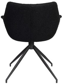 Zuiver Doulton Swivel Design Eetkamerstoel Draaibaar Zwart Boucle