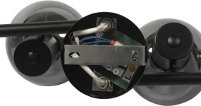 Smart plafondlamp zwart met smoke glas incl. 4 Wifi P45 - Vidro