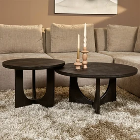 Starfurn Guus Ronde Salontafel Zwart Hout 60 Cm - 60 X 60cm.