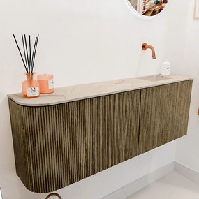 Mondiaz Joya DLux 110cm toiletmeubel ronding links dusk met wastafel faye rechts zonder kraangat frappe