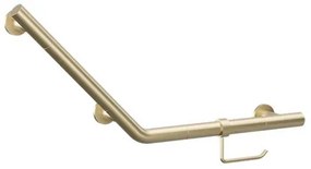 Crosswater Handgreep met WC-rolhouder - schuin - 71.9x33.2cm - geborsteld messing (goud) GBA7232F