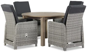 Garden Collections Bello/Brighton Dining Set Wicker Grijs 5-delig