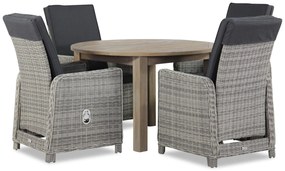Garden Collections Bello/Brighton Dining Set Wicker Grijs 5-delig