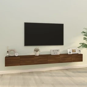 vidaXL 3-delige Tv-meubelset bewerkt hout bruineikenkleurig