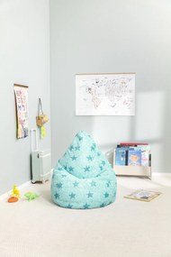 Kinder Zitzak BeanBag Fluffy Stars L - Turquoise