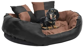 vidaXL Hondenkussen omkeerbaar en wasbaar 85x70x20 cm zwart en bruin