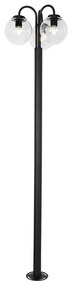 Lantaarn zwart met helder glas 200 cm 3-lichts IP44 - Sfera