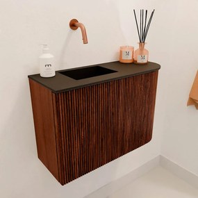 Mondiaz Joya 60cm toiletmeubel ronding rechts ruby met wastafel faye links zonder kraangat urban
