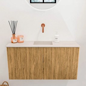 Mondiaz Joya DLux 80cm toiletmeubel oak met wastafel faye midden zonder kraangat meli