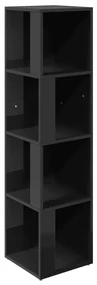 vidaXL Hoekkast 33x33x132 cm spaanplaat hoogglans zwart