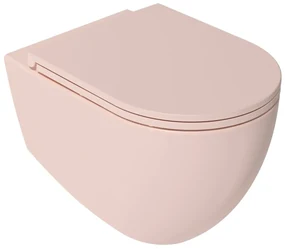 Isvea Infinity toiletpot randloos met softclose zitting roze mat