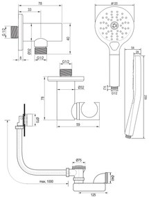 Brauer Gunmetal Edition inbouw badkraan met badvulcombinatie en 3 standen handdouche gunmetal geborsteld PVD