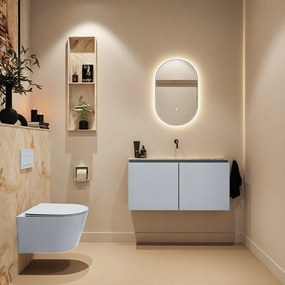 Mondiaz Ture DLux toiletmeubel 100cm clay met wastafel frappe midden zonder kraangat