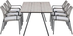 Garden Impressions Natas tuinset sand 7-delig - Braga tuintafel 220x100 cm