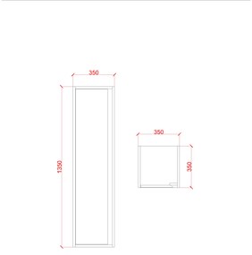 SaniGoods Sally Kolomkast 135cm Grijs Mat