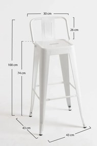 Set 4 Krukken Torix Rugleuning