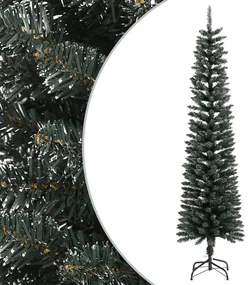 vidaXL Kunstkerstboom met standaard smal 210 cm PVC groen