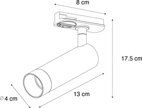 Moderne spot zwart voor railsysteem 1-fase 35mm - Iconic Jeana Luxe