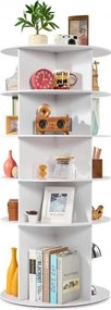 VEVOR Schoenenrek, Schoenenkast voor 20 paar schoenen (5 lagen), 360° draaibaar, Ruimtebesparende schoenenopbergkast, Schoenenrek voor slaapkamer, woonkamer, hal, Wit, 598 x 598 x 1350 mm