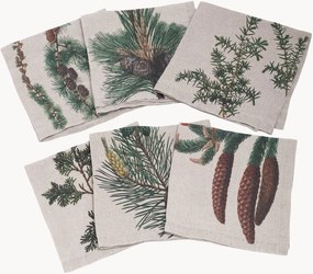 Linnen servetten Trees Conifers, 6-delig