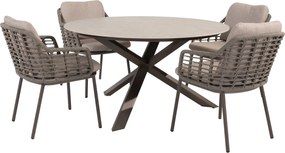 Prado Puglia dining tuinset 130xH75 cm 5 delig keramiek terre Taste 4SO