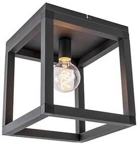 Industriële plafondlamp zwart - Big Cage Industriele / Industrie / Industrial E27 vierkant Binnenverlichting Lamp