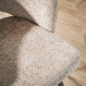 Zandkleur Barstoel Met Ronde Rugleuning Stof