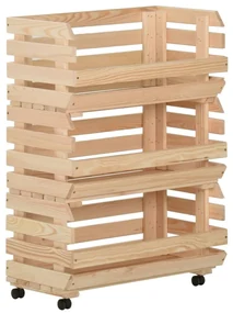 vidaXL Groentetrolley 57x30x80 cm massief grenenhout