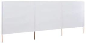 vidaXL Windscherm 3-panelen 400x80 cm stof zandwit