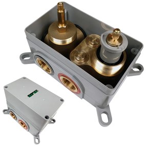 Brauer Gold Edition thermostatische inbouw regendouche met 3 standen handdouche, gebogen muurarm en hoofddouche 20cm set 81 messing geborsteld PVD