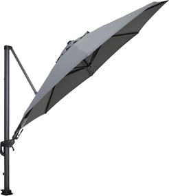 Garden Impressions Hawaii zweefparasol Ø350 cm - frame carbon black - licht grijs doek