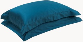 Katoensatijnen kussenslopen Petrol blauw, 2-delig
