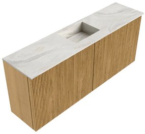 Mondiaz Joya DLux 100cm toiletmeubel oak met wastafel faye midden 1 kraangat ostra