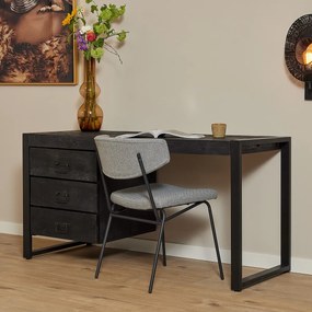 Starfurn Boaz Black Zwart Bureau Van Mangohout - 145 X 58cm.