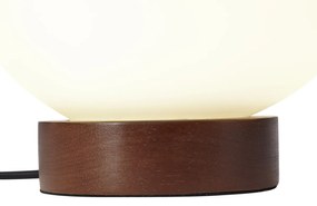 Japandi tafellamp hout met opaal glas - Sally