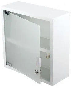 Differnz Quadro kubuskast 30x30x12cm met satin glas zonder kruis met slot wit 36.012.02